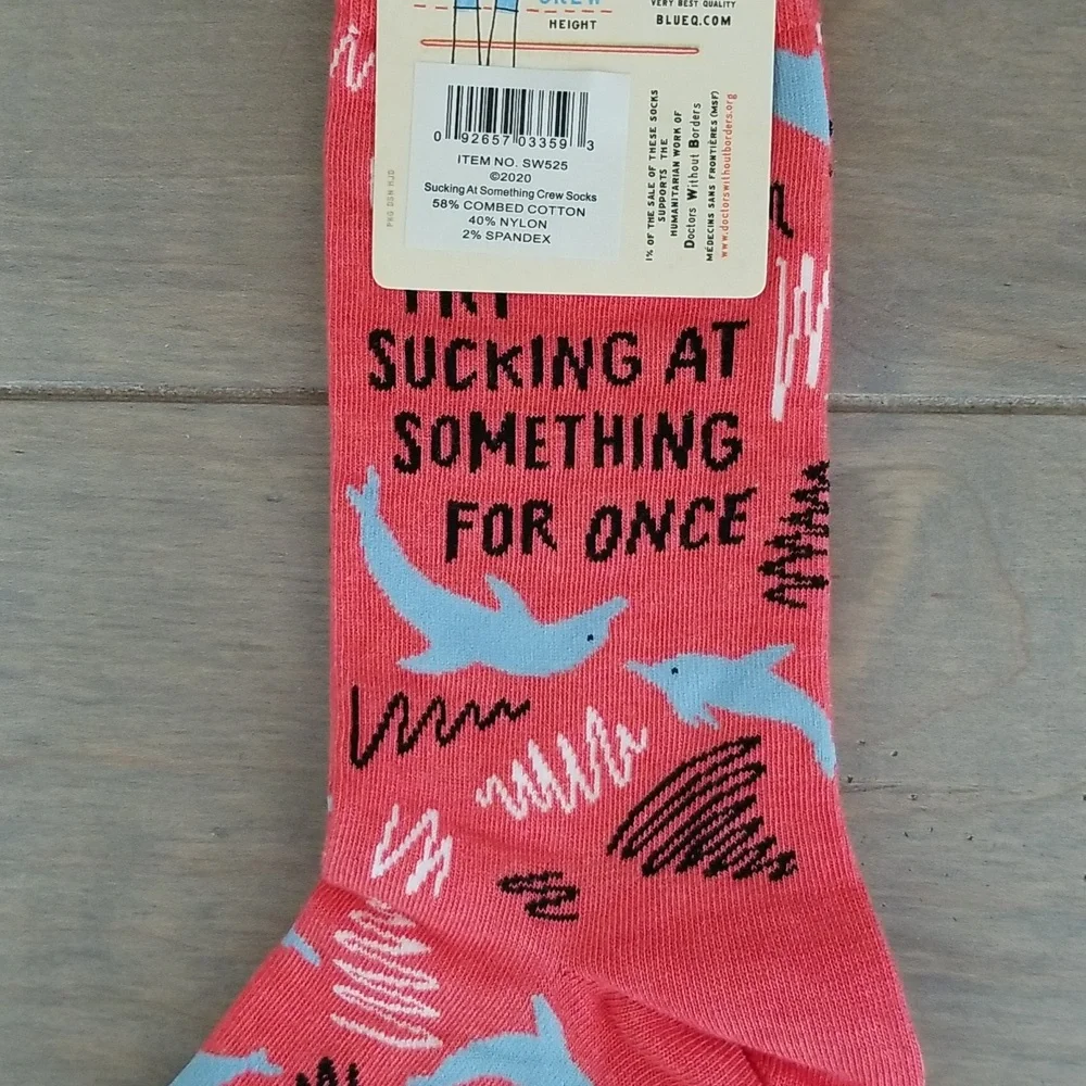 Try Sucking At Something For Once Socks by Blue Q